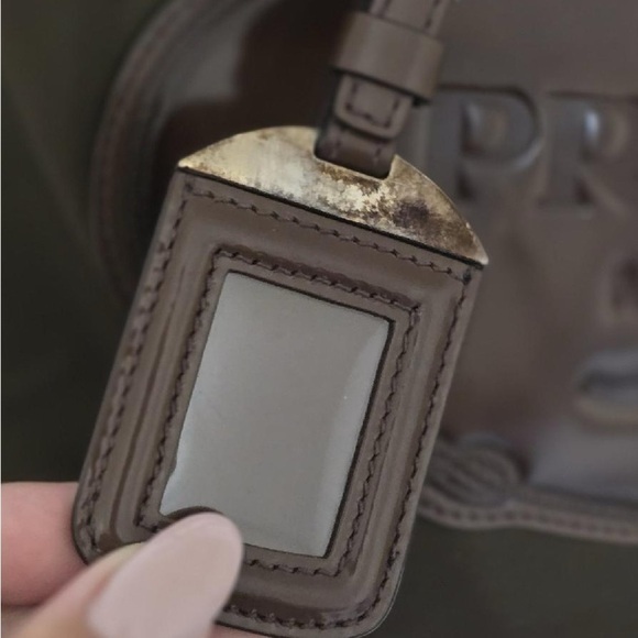 PRADA Milano Olive Green & Brown Nylon Medium Tote w/ Handles & Crossbody - Picture 3 of 14